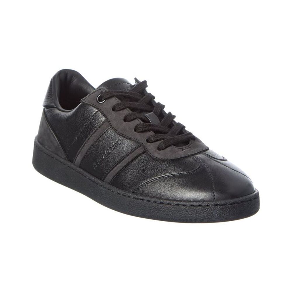 Ferragamo Leather Sneaker, Black